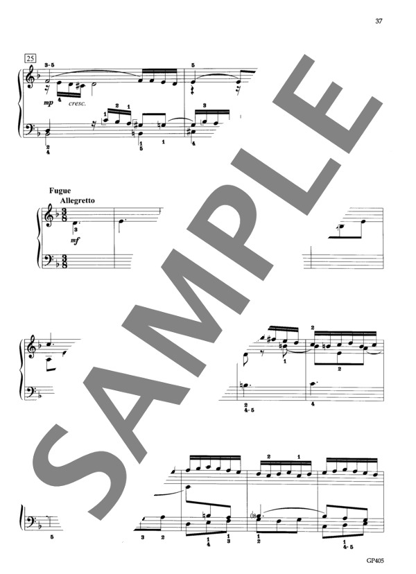 前奏曲とフゲッタ ニ短調 BWV 899 (ヨハン・セバスチャン・バッハ) / ピアノソロ 中〜上級 - サンプル譜面 5/5