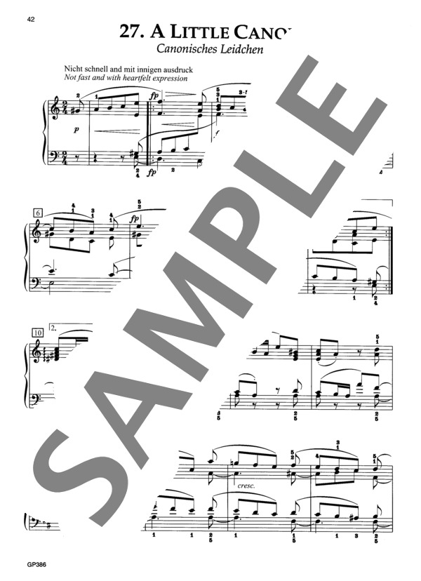 子供のためのアルバム Op. 68 より カノン風の歌 (ロベルト・シューマン) / ピアノソロ 中級 - サンプル譜面 2/3