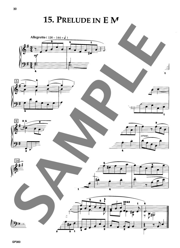 前奏曲 ホ短調 BWV 941 (ヨハン・セバスチャン・バッハ) / ピアノソロ 中級 - サンプル譜面 2/2