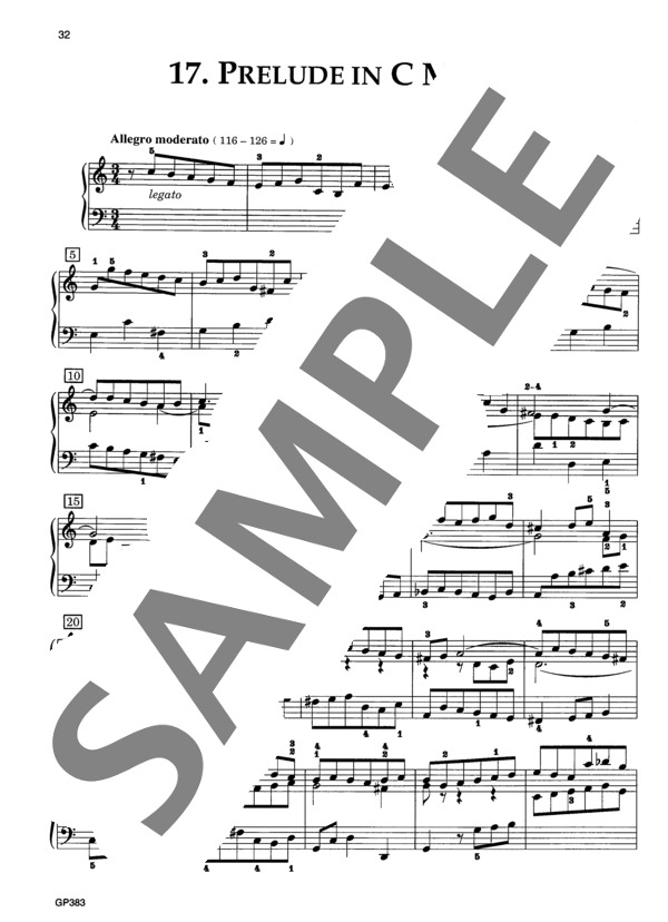 前奏曲 ハ長調 BWV 943 (ヨハン・セバスチャン・バッハ) / ピアノソロ 中級 - サンプル譜面 2/3