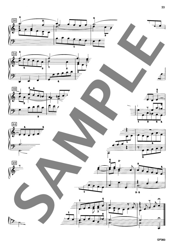 前奏曲 ハ長調 BWV 943 (ヨハン・セバスチャン・バッハ) / ピアノソロ 中級 - サンプル譜面 3/3