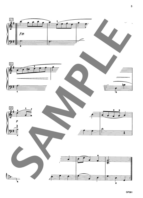 アンナ・マグダレーナの音楽帳より メヌエット ト長調 BWV Anh.114 (ヨハン・セバスチャン・バッハ) / ピアノソロ 初〜中級 - サンプル譜面 3/3