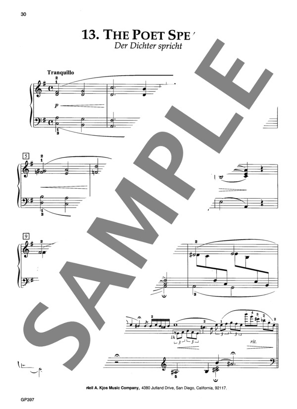 子供の情景 Op. 15 より 詩人は語る (ロベルト・シューマン) / ピアノソロ 中級 - サンプル譜面 2/3