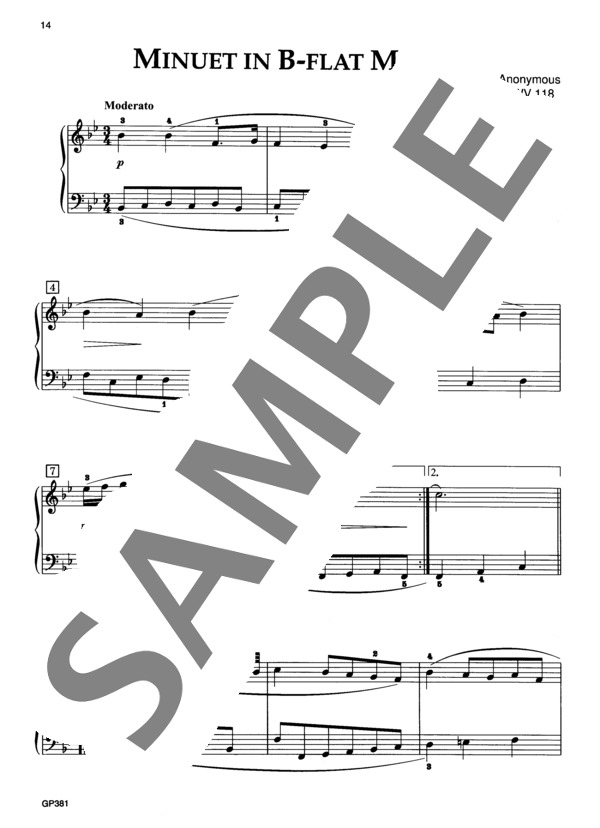 アンナ・マグダレーナの音楽帳より メヌエット 変ロ長調 BWV Anh.118 (ヨハン・セバスチャン・バッハ) / ピアノソロ 初〜中級 - サンプル譜面 2/3