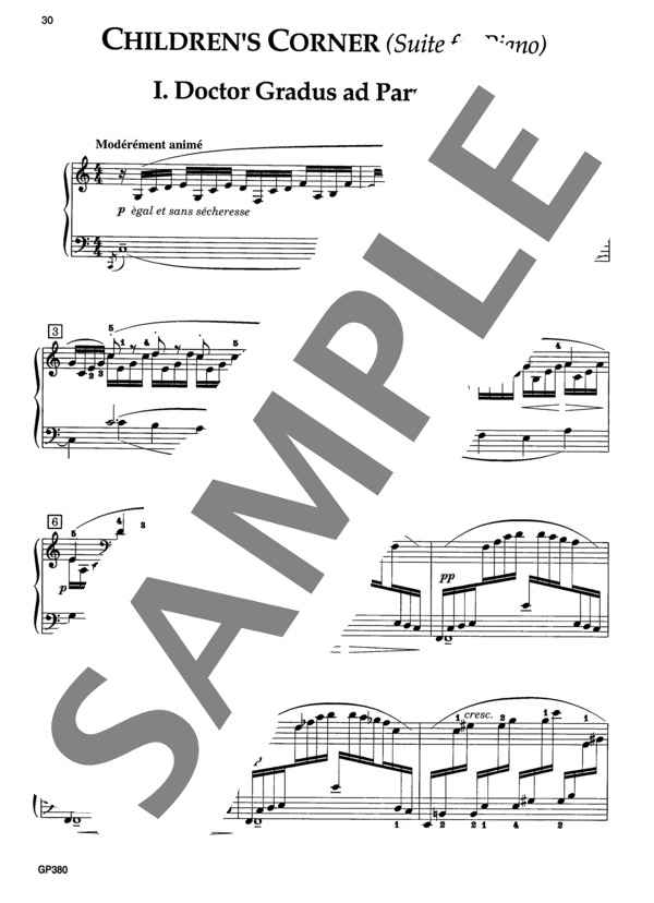 グラドゥス・アド・パルナッスム先生 ~「子供の領分」より~ (クロード・アシル・ドビュッシー) / ピアノソロ 中級 - サンプル譜面 2/5