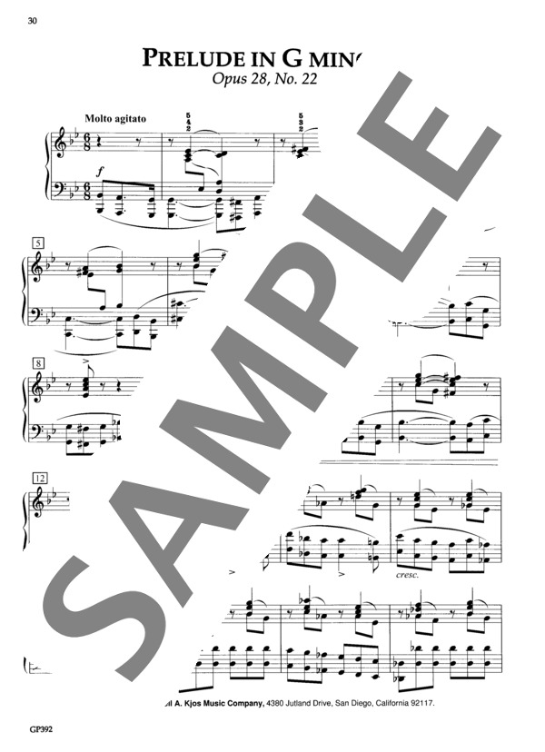 プレリュード ト短調 Op. 28-22 (フレデリック・ショパン) / ピアノソロ 中級 - サンプル譜面 2/3