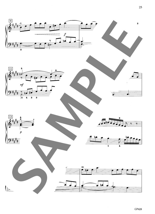 平均律クラヴィーア曲集第1巻 第9番 ホ長調 BWV 854 (ヨハン・セバスチャン・バッハ) / ピアノソロ 中〜上級 - サンプル譜面 3/5