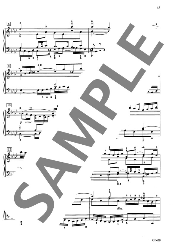 平均律クラヴィーア曲集第1巻 第17番 変イ長調 BWV 862 (ヨハン・セバスチャン・バッハ) / ピアノソロ 中〜上級 - サンプル譜面 5/5