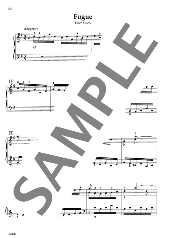 楽譜】平均律クラヴィーア曲集第2巻 第15番 ト長調 BWV 884 / ヨハン