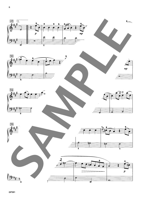 ソナタ イ長調 K.322 L.483 (ドメニコ・スカルラッティ) / ピアノソロ 中級 - サンプル譜面 4/5