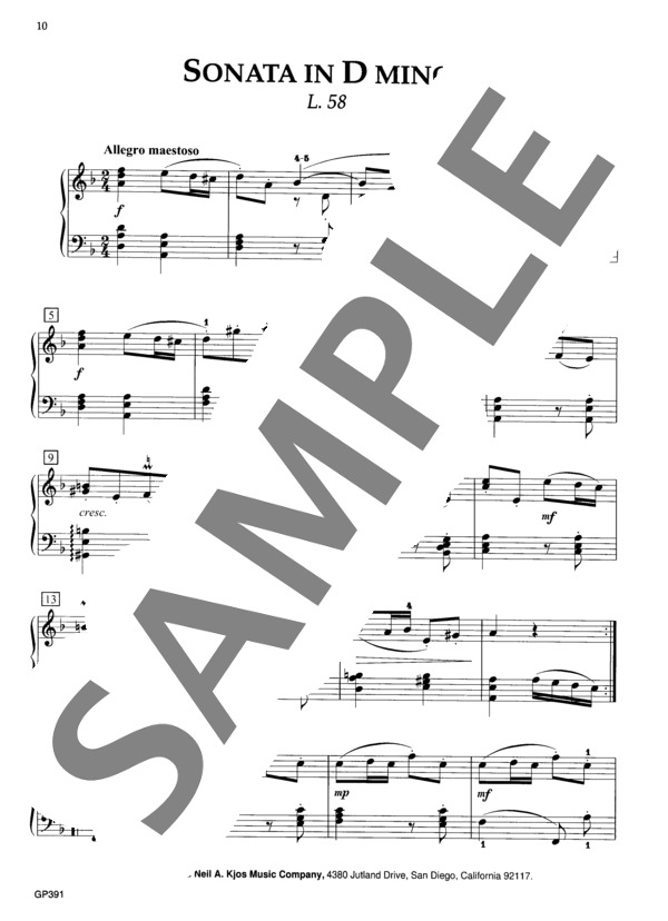 ソナタ ニ短調 K.64 L.58 (ドメニコ・スカルラッティ) / ピアノソロ 中級 - サンプル譜面 2/3