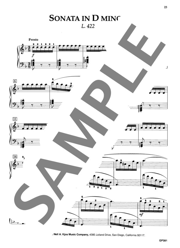 ソナタ ニ短調 K.141 L.422 (ドメニコ・スカルラッティ) / ピアノソロ 中級 - サンプル譜面 2/5