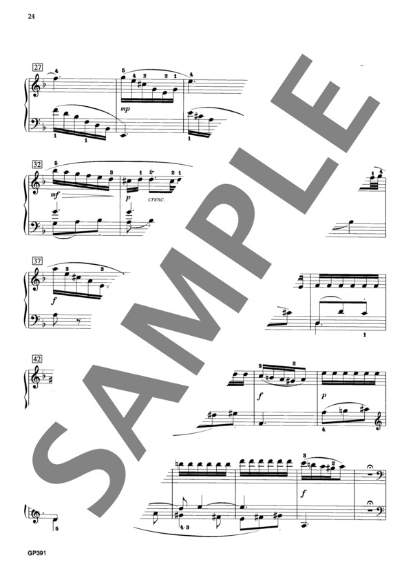 ソナタ ニ短調 K.141 L.422 (ドメニコ・スカルラッティ) / ピアノソロ 中級 - サンプル譜面 3/5