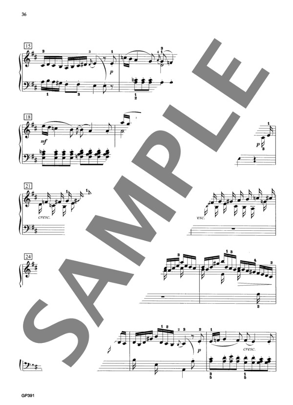 ソナタ ニ長調 K.29 L. 461 (ドメニコ・スカルラッティ) / ピアノソロ 中級 - サンプル譜面 3/5