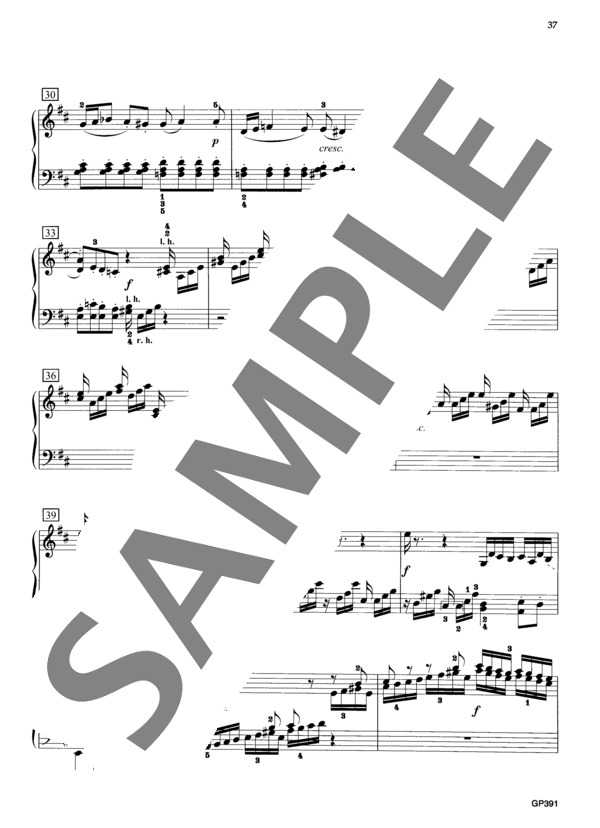 ソナタ ニ長調 K.29 L. 461 (ドメニコ・スカルラッティ) / ピアノソロ 中級 - サンプル譜面 4/5