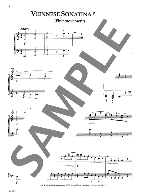 ウィーンソナチネ ハ長調 第1番 (ヴォルフガング・アマデウス・モーツァルト) / ピアノソロ 初〜中級 - サンプル譜面 2/5