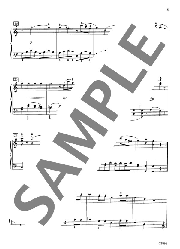 ウィーンソナチネ ハ長調 第1番 (ヴォルフガング・アマデウス・モーツァルト) / ピアノソロ 初〜中級 - サンプル譜面 3/5