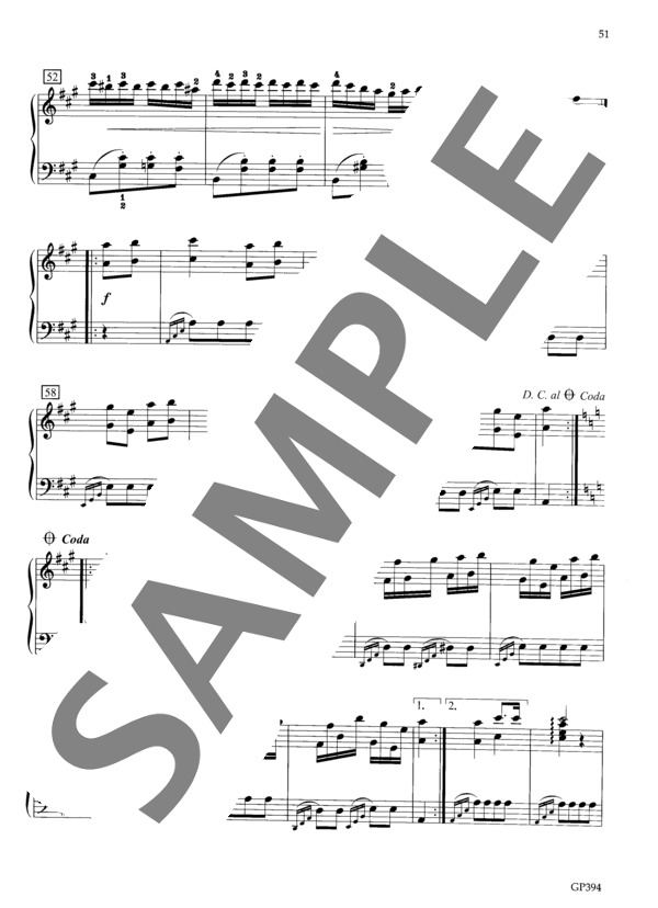 トルコ行進曲 ~「ソナタ イ長調 K.331より」~ (ヴォルフガング・アマデウス・モーツァルト) / ピアノソロ 初〜中級 - サンプル譜面 4/5
