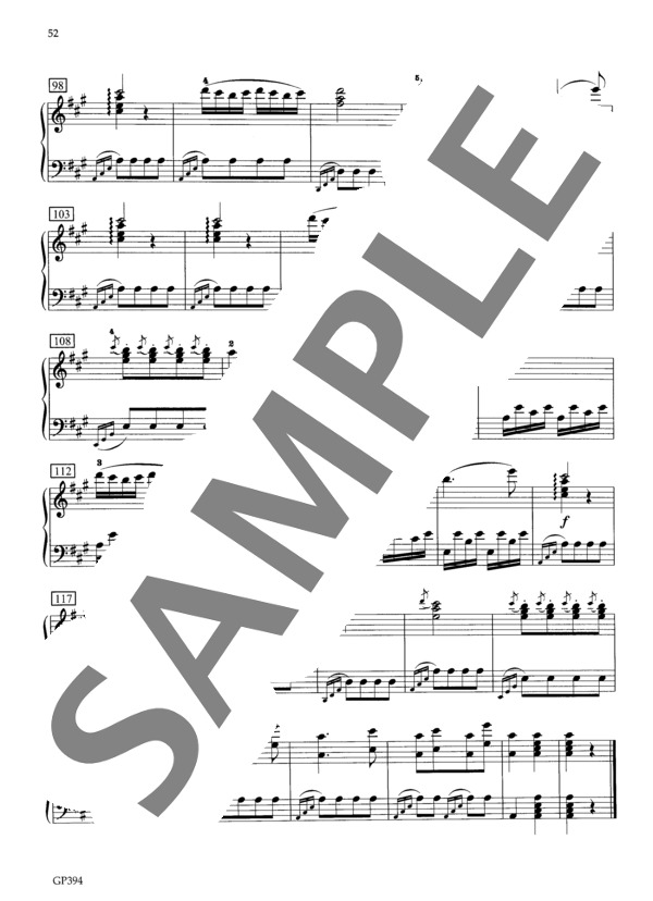トルコ行進曲 ~「ソナタ イ長調 K.331より」~ (ヴォルフガング・アマデウス・モーツァルト) / ピアノソロ 初〜中級 - サンプル譜面 5/5
