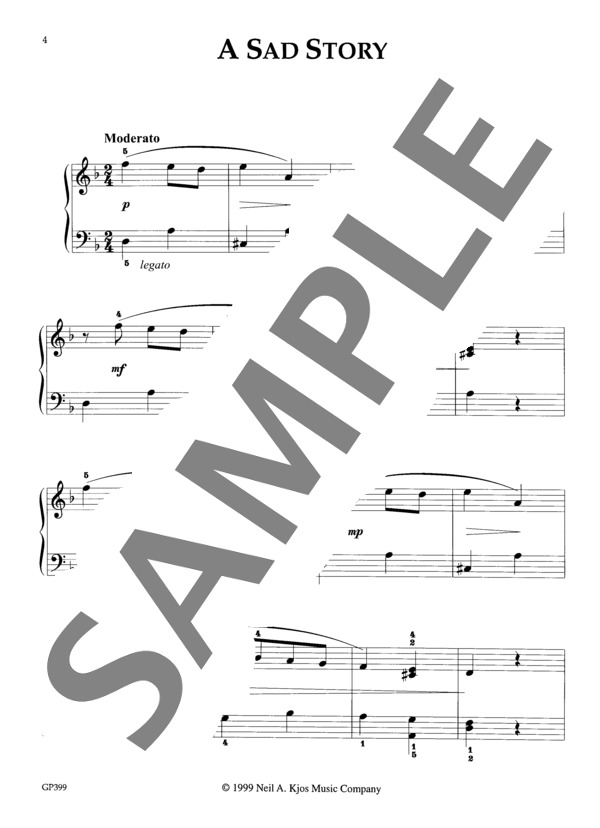 悲しいお話 (コルネリウス・グルリット) / ピアノソロ 初〜中級 - サンプル譜面 2/3