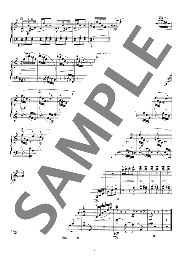 保坂千里編曲 イ短調の即興曲 (ステファン・ヘラー) / ピアノソロ 初〜中級 - サンプル譜面 4/4