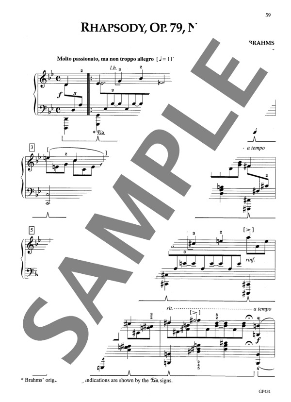 2つのラプソディより ト短調 Op. 79-2 (ヨハネス・ブラームス) / ピアノソロ 中級 - サンプル譜面 2/5