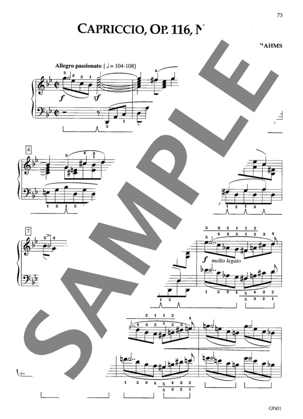 幻想曲集より カプリッチョ Op. 116-3 (ヨハネス・ブラームス) / ピアノソロ 中級 - サンプル譜面 2/5
