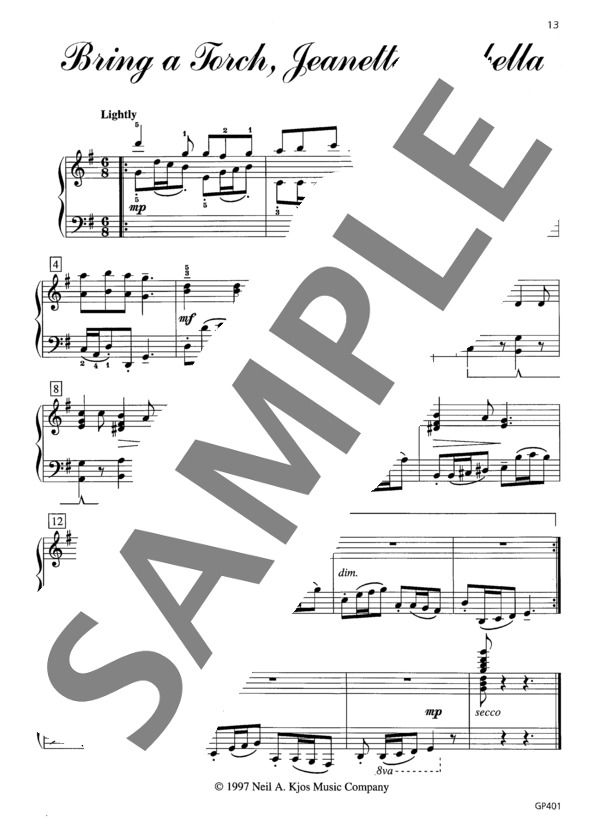 ロシェロール編曲 たいまつ手に手に~「タイディング・オブ・ジョイ」より (オーギニー・ロシェロール) / ピアノソロ 初〜中級 - サンプル譜面 2/2