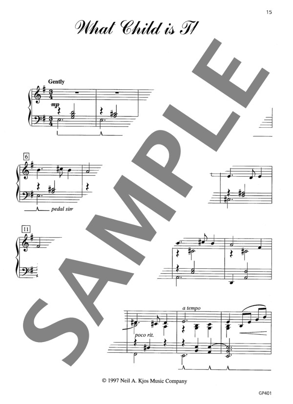 ロシェロール編曲 この幼な児はどなたでしょう（グリーンスリーブス)~「タイディング・オブ・ジョイ」より (オーギニー・ロシェロール) / ピアノソロ 初〜中級 - サンプル譜面 2/3