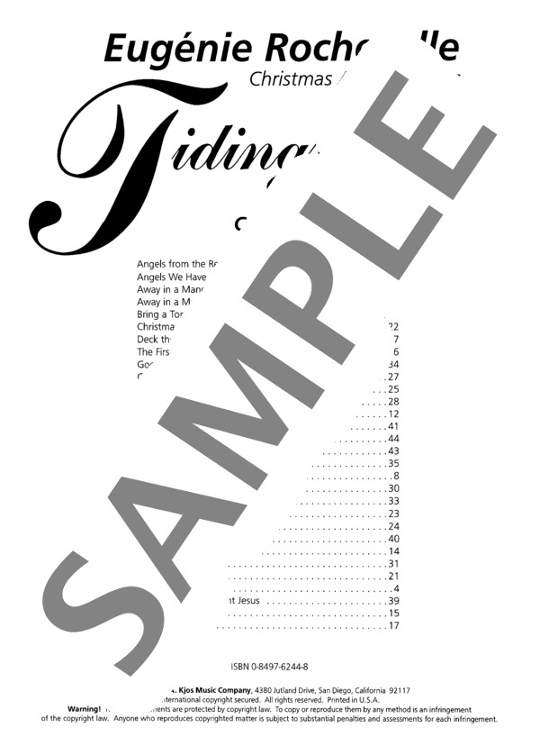 ロシェロール編曲 クリスマスがやってきた~「タイディング・オブ・ジョイ」より (オーギニー・ロシェロール) / ピアノソロ 初〜中級 - サンプル譜面 1/2