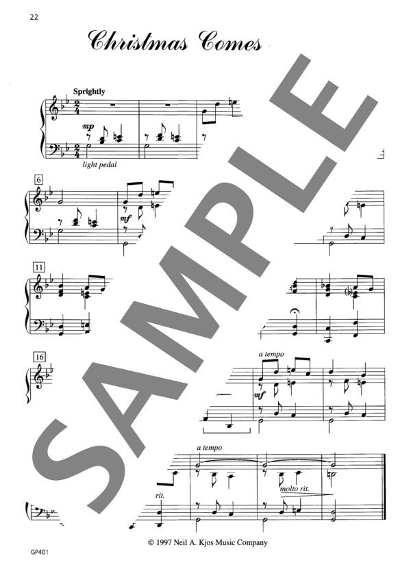 ロシェロール編曲 クリスマスがやってきた~「タイディング・オブ・ジョイ」より (オーギニー・ロシェロール) / ピアノソロ 初〜中級 - サンプル譜面 2/2