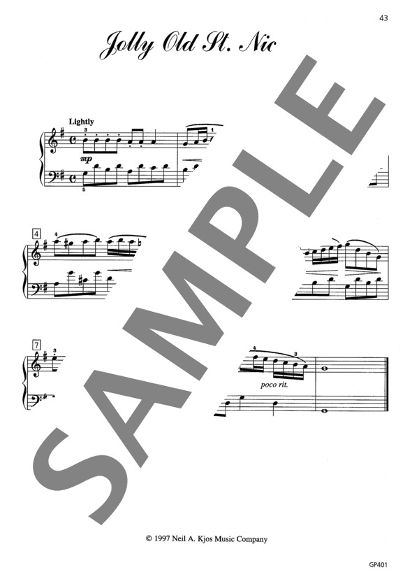 ロシェロール編曲 陽気な聖ニコラスさん~「タイディング・オブ・ジョイ」より (オーギニー・ロシェロール) / ピアノソロ 初〜中級 - サンプル譜面 2/2