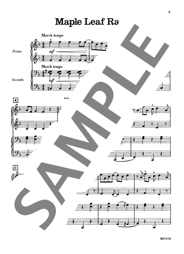 メイプル・リーフ・ラグ  (ウィークレー&アーガンブライト編曲 / 4手連弾譜） (スコット・ジョプリン) / ピアノ連弾 初〜中級 - サンプル譜面 3/5