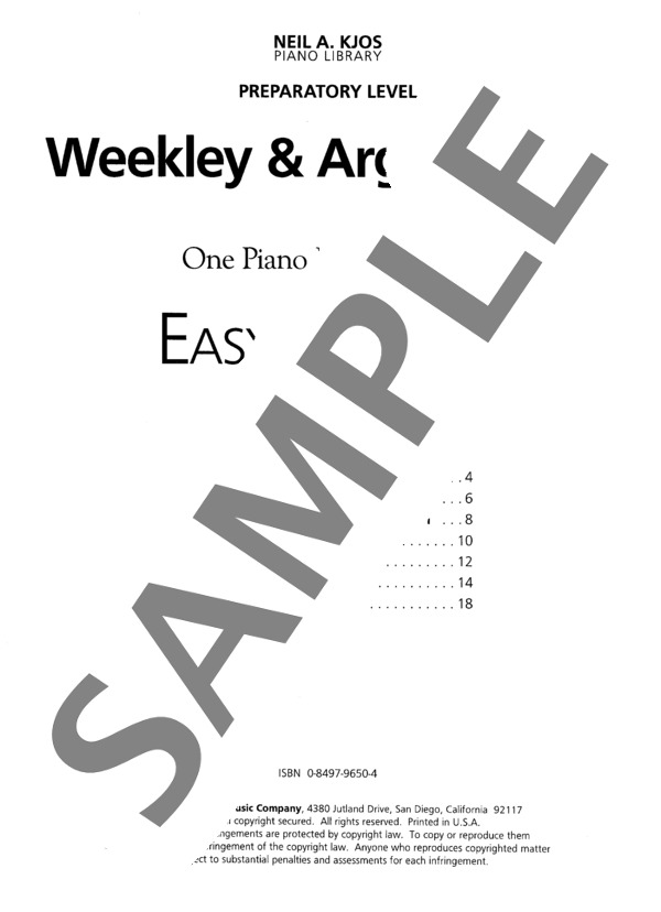 あの娘がやってくる (ウィークレー&アーガンブライト編曲 / 4手連弾譜） (ウィークレー＆アーガンブライト) / ピアノ連弾 初級 - サンプル譜面 1/3