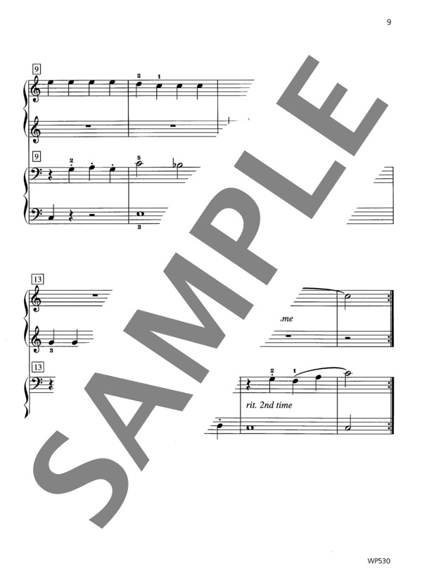 あの娘がやってくる (ウィークレー&アーガンブライト編曲 / 4手連弾譜） (ウィークレー＆アーガンブライト) / ピアノ連弾 初級 - サンプル譜面 3/3