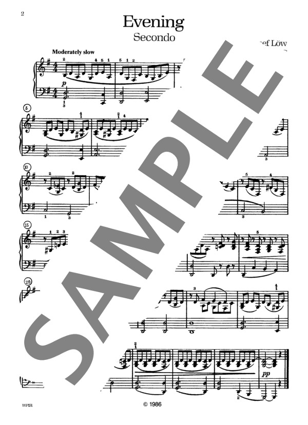 イブニング  (ウィークレー&アーガンブライト編曲 / 4手連弾譜） (ジョセフ・レーヴ) / ピアノ連弾 初級 - サンプル譜面 2/3