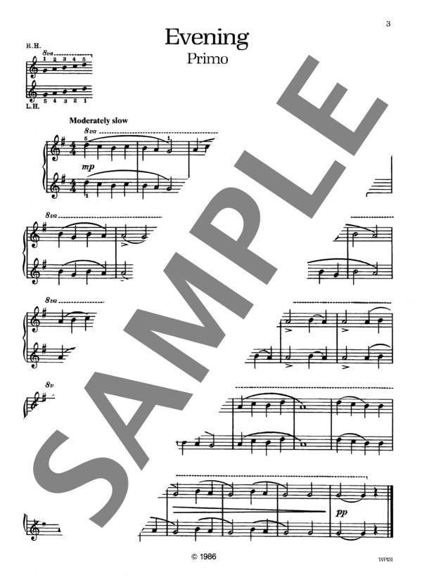 イブニング  (ウィークレー&アーガンブライト編曲 / 4手連弾譜） (ジョセフ・レーヴ) / ピアノ連弾 初級 - サンプル譜面 3/3