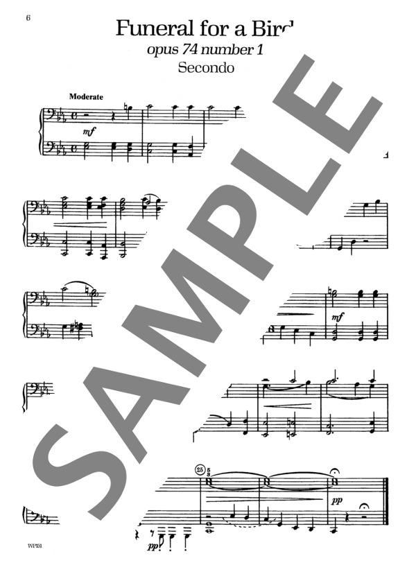 小鳥のお葬式  (ウィークレー&アーガンブライト編曲 / 4手連弾譜） (ツェザーリ・アントノヴィチ・キュイ) / ピアノ連弾 初〜中級 - サンプル譜面 2/3