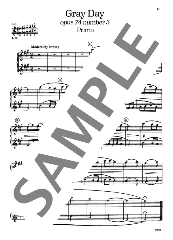 灰色の日 (ウィークレー&アーガンブライト編曲 / 4手連弾譜） (ツェザーリ・アントノヴィチ・キュイ) / ピアノ連弾 初〜中級 - サンプル譜面 3/3