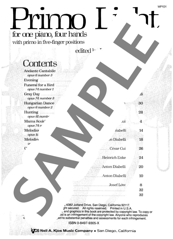 アンダンテ・カンタービレ (ウィークレー&アーガンブライト編曲 / 4手連弾譜） (ハインリヒ・エンケ) / ピアノ連弾 初〜中級 - サンプル譜面 1/3