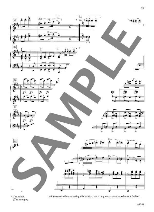 軍隊行進曲  (ウィークレー&アーガンブライト編曲 / 4手連弾譜） (フランツ・シューベルト) / ピアノ連弾 中級 - サンプル譜面 3/5