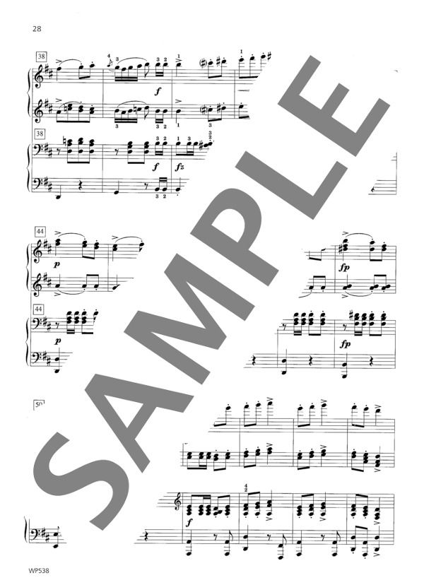 軍隊行進曲  (ウィークレー&アーガンブライト編曲 / 4手連弾譜） (フランツ・シューベルト) / ピアノ連弾 中級 - サンプル譜面 4/5