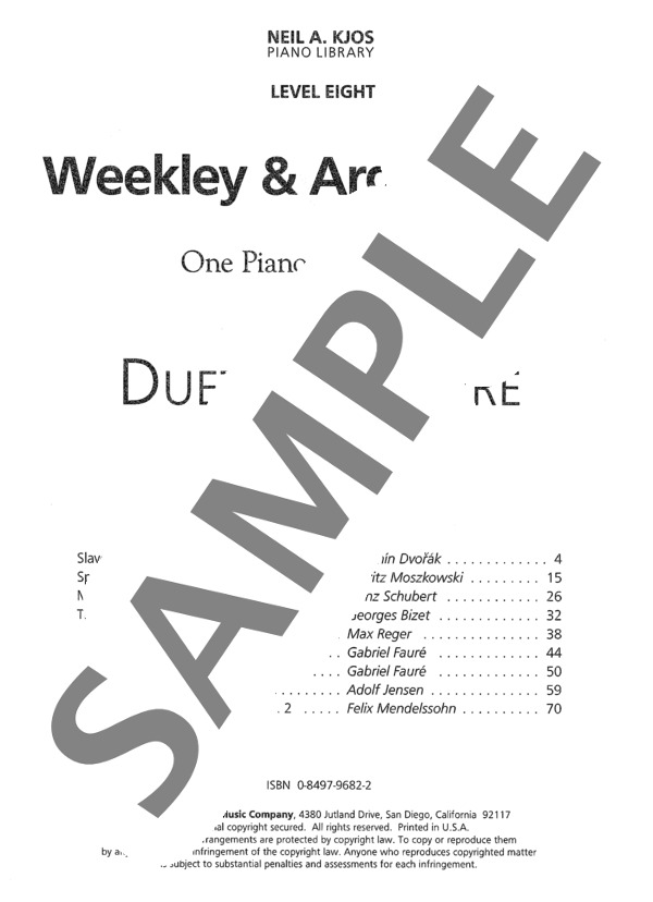 キティ・ワルツ  (ウィークレー&アーガンブライト編曲 / 4手連弾譜） (ガブリエル・ユルバン・フォーレ) / ピアノ連弾 中級 - サンプル譜面 1/5