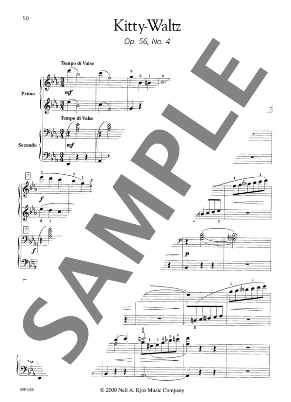 キティ・ワルツ  (ウィークレー&アーガンブライト編曲 / 4手連弾譜） (ガブリエル・ユルバン・フォーレ) / ピアノ連弾 中級 - サンプル譜面 2/5