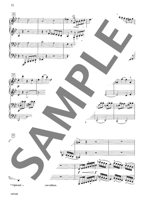 ソナタ 変ロ長調 K.358  (ウィークレー&アーガンブライト編曲 / 4手連弾譜） (ヴォルフガング・アマデウス・モーツァルト) / ピアノ連弾 中級 - サンプル譜面 5/5