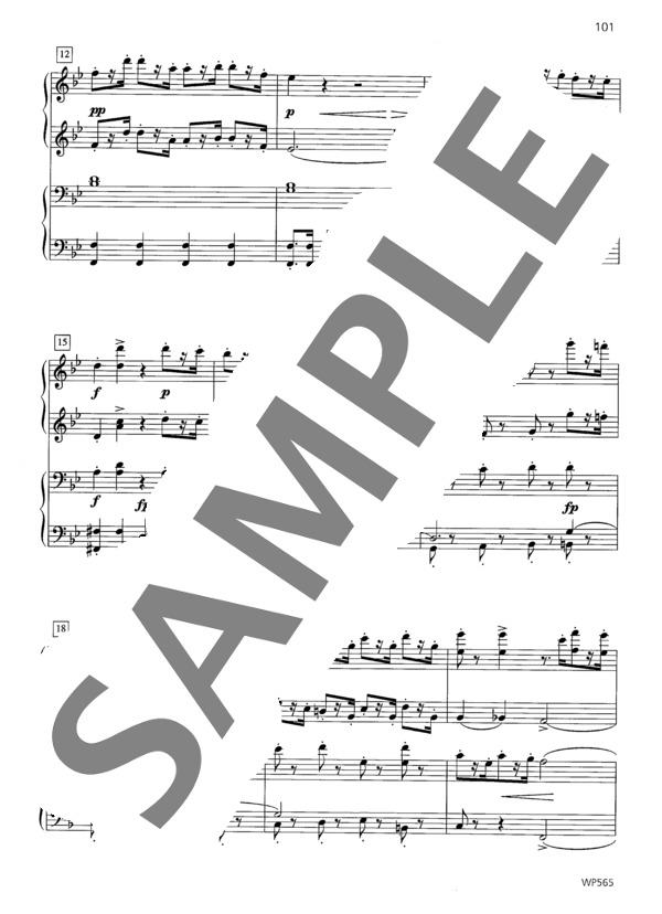 序奏、創作主題による4つの変奏曲と終曲 変ロ長調  (連弾） (フランツ・シューベルト) / ピアノ連弾 中級 - サンプル譜面 3/5