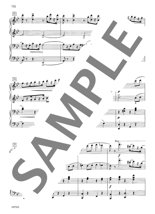 序奏、創作主題による4つの変奏曲と終曲 変ロ長調  (連弾） (フランツ・シューベルト) / ピアノ連弾 中級 - サンプル譜面 4/5