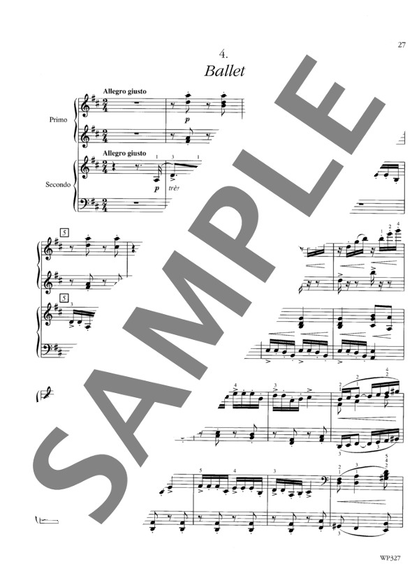 バレエ  (ウィークレー&アーガンブライト監修 / 4手連弾譜） (クロード・アシル・ドビュッシー) / ピアノ連弾 中級 - サンプル譜面 2/5