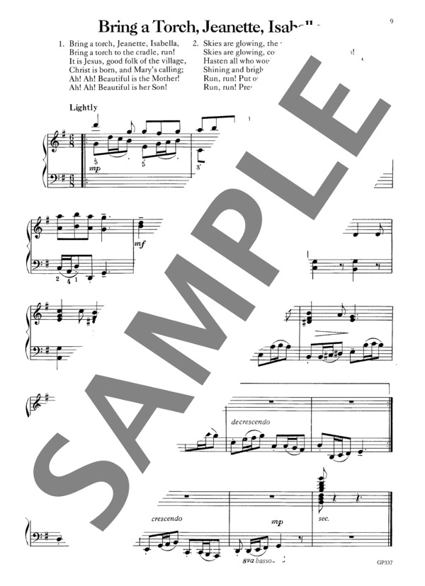 ロシェロール編曲 たいまつ手に手に~「クリスマス・アラウンド・ザ・ピアノ」より (オーギニー・ロシェロール) / ピアノソロ 中級 - サンプル譜面 2/2