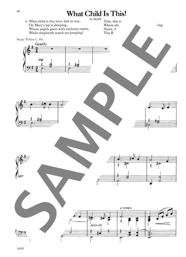 ロシェロール編曲 この幼な児はどなたでしょう（グリーンスリーブス)~「クリスマス・アラウンド・ザ・ピアノ」より (オーギニー・ロシェロール) / ピアノソロ 初〜中級 - サンプル譜面 2/3